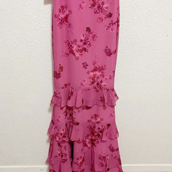 NWT Anthropologie BHLDN Elara Ruffle Chiffon Floral Maxi Dress - Picture 4 of 9